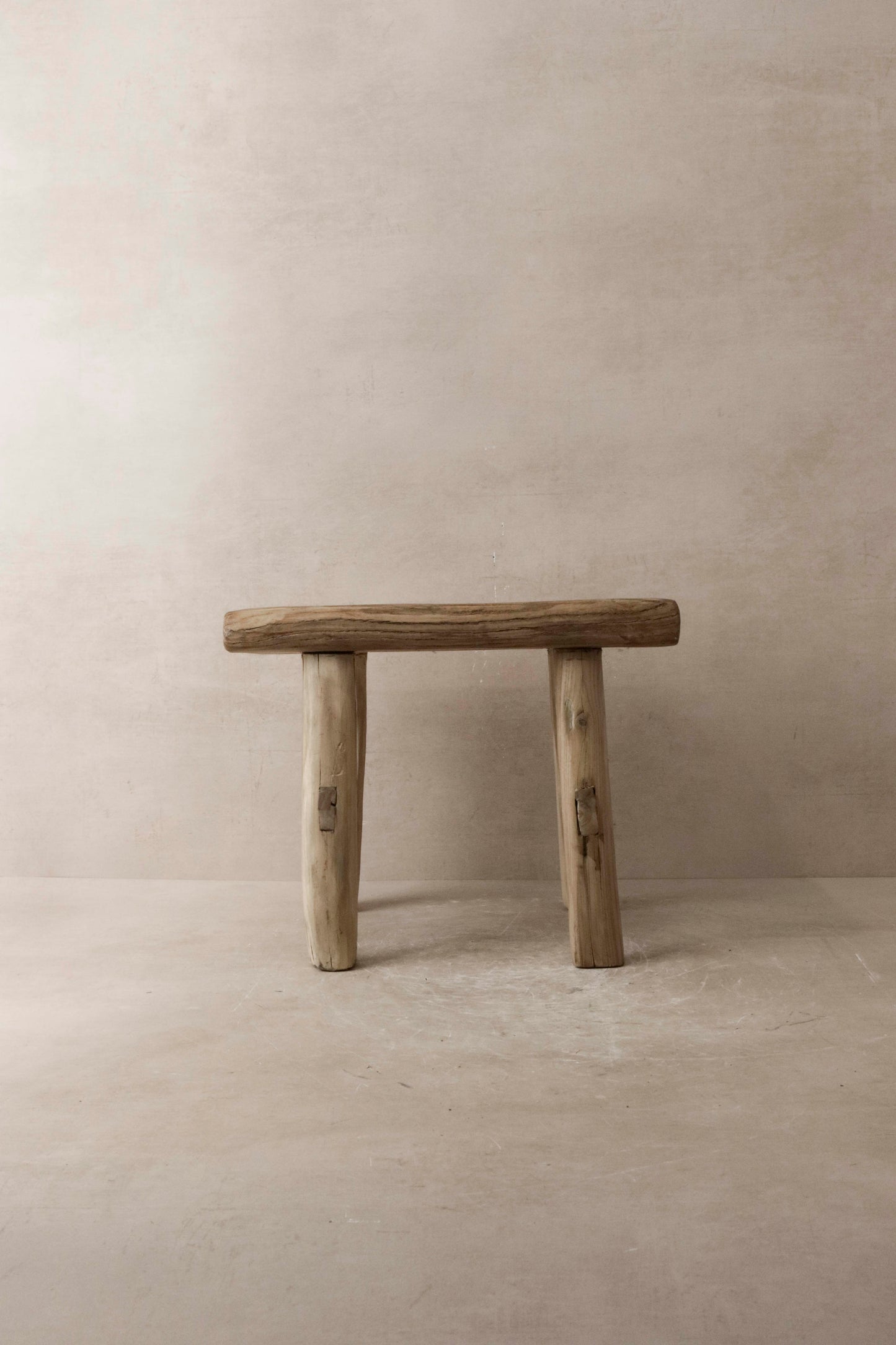 Vintage Rustic Elm Wood Stool - Small - No 11