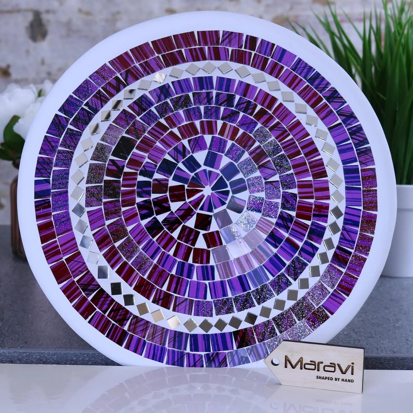 Natas Mosaic Bowl 28cm Purple