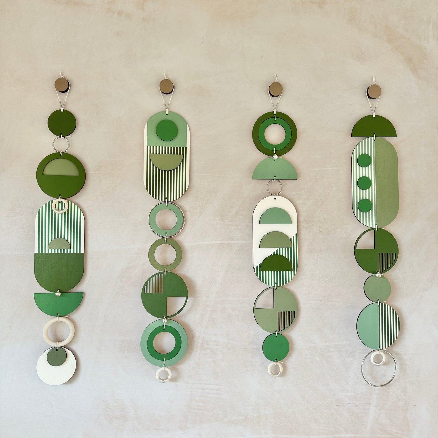 Green Wall Hangings - Geometric Wall Art - Luxury Wall Decor - Mid-Century Home Decor - Slim Long Wall Tapestry