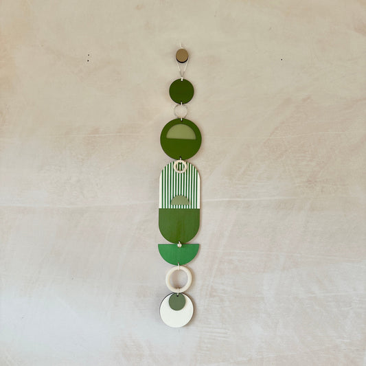 Green Wall Hangings - Geometric Wall Art - Luxury Wall Decor - Mid-Century Home Decor - Slim Long Wall Tapestry