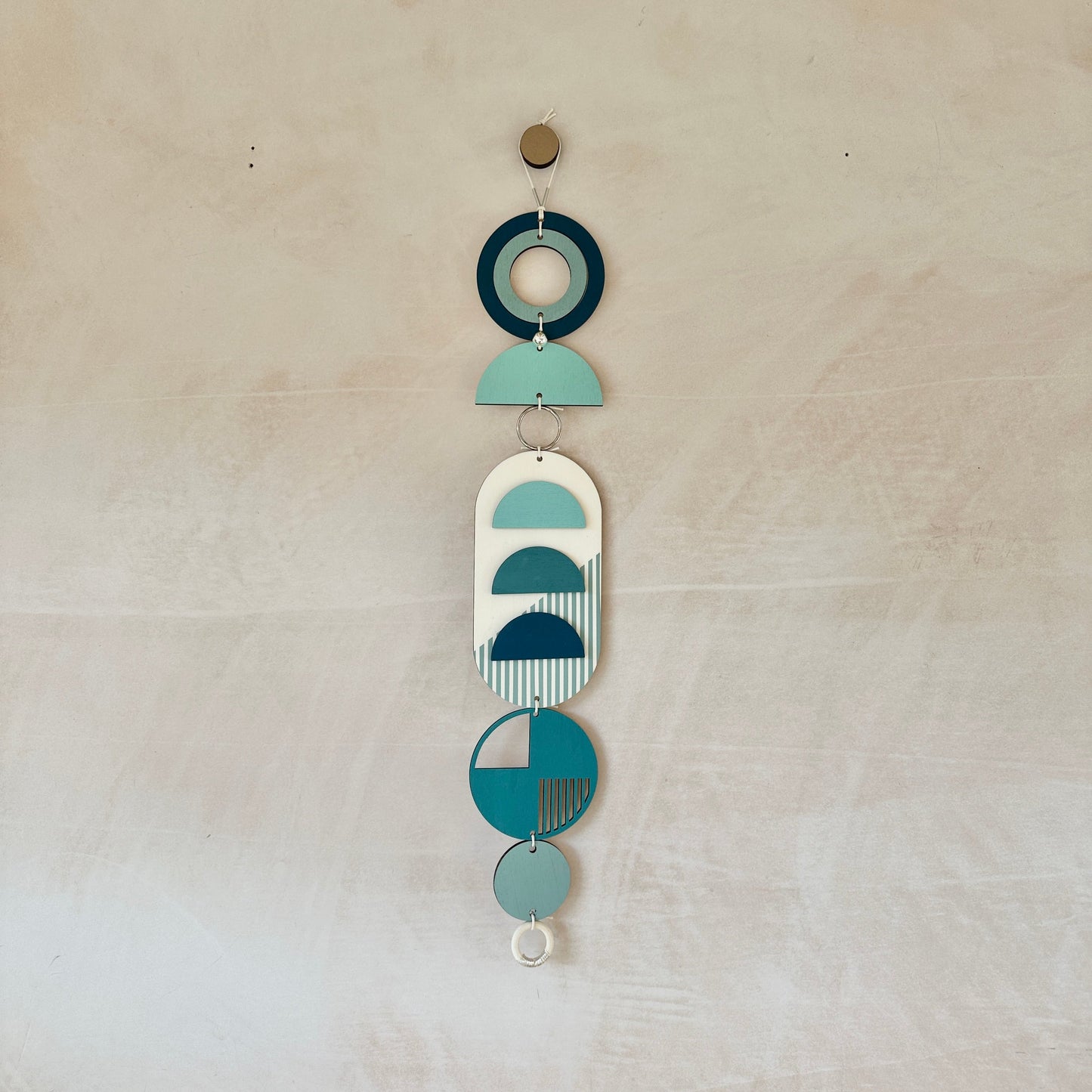 Blue Wall Hangings - Geometric Wall Art - Luxury Wall Decor - Mid-Century Home Decor - Slim Long Wall Tapestry