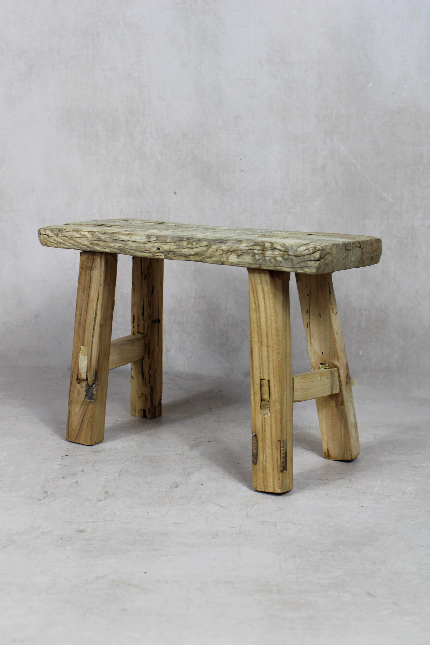 Vintage Rustic Stool Small - Elm wood - 42