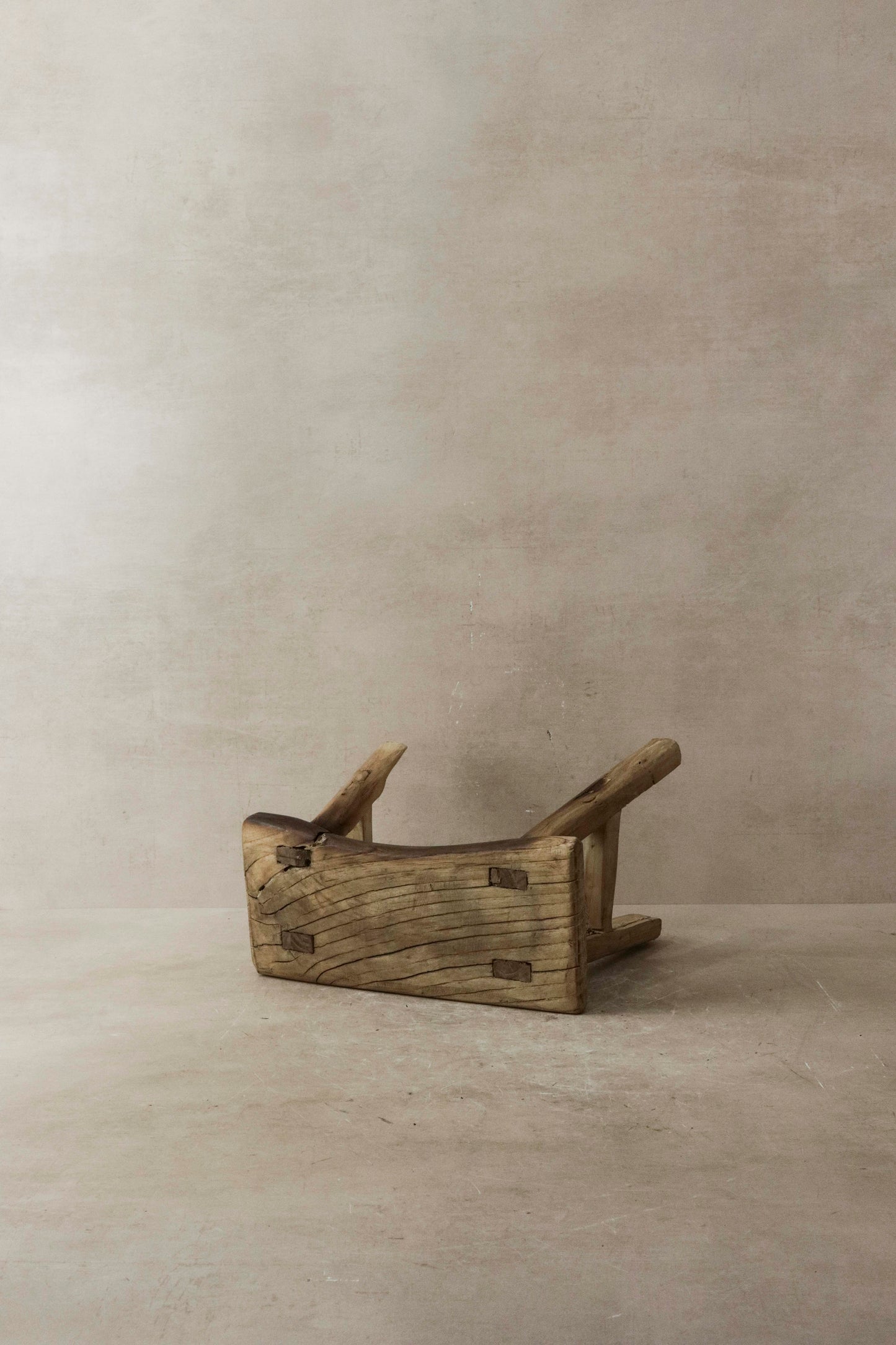 Vintage Rustic Elm Wood Stool - Small - No 15