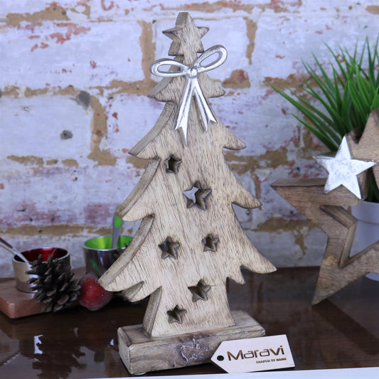 Lovell 29cm Wooden Christmas Tree Ornament