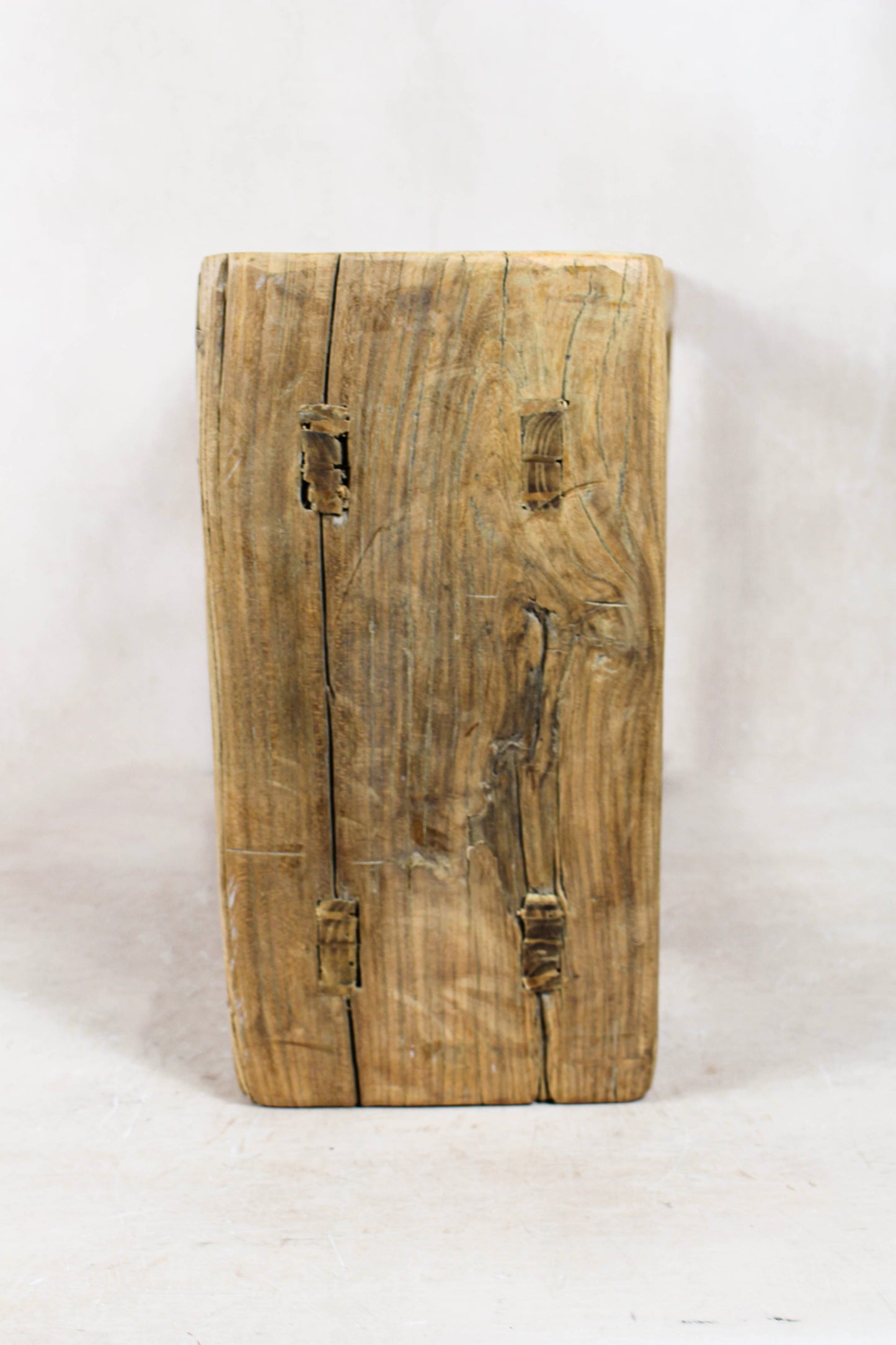 Vintage Rustic Elm Wood Stool - Medium - No 77