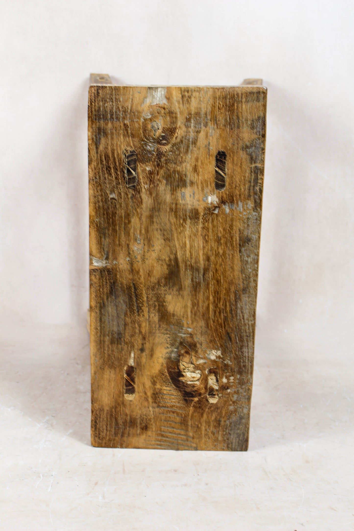 Vintage Rustic Elm Wood Stool - Medium - No 79