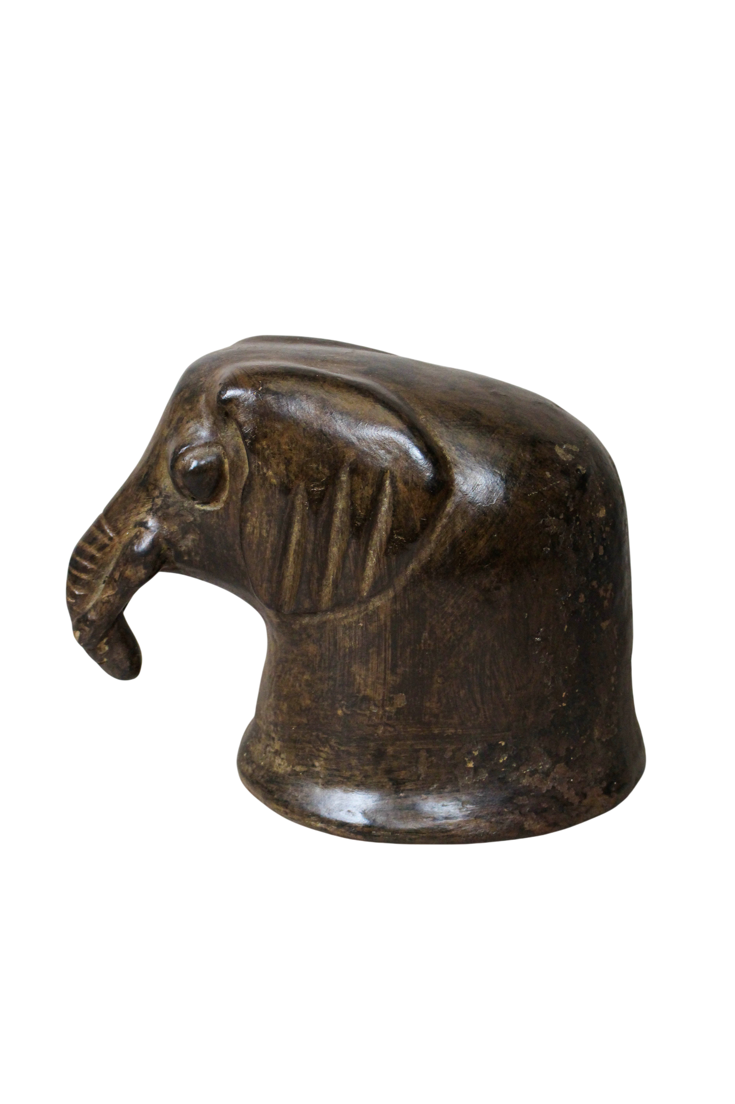 Makonde Mangbetu Elephant Head Sculpture - 234.1