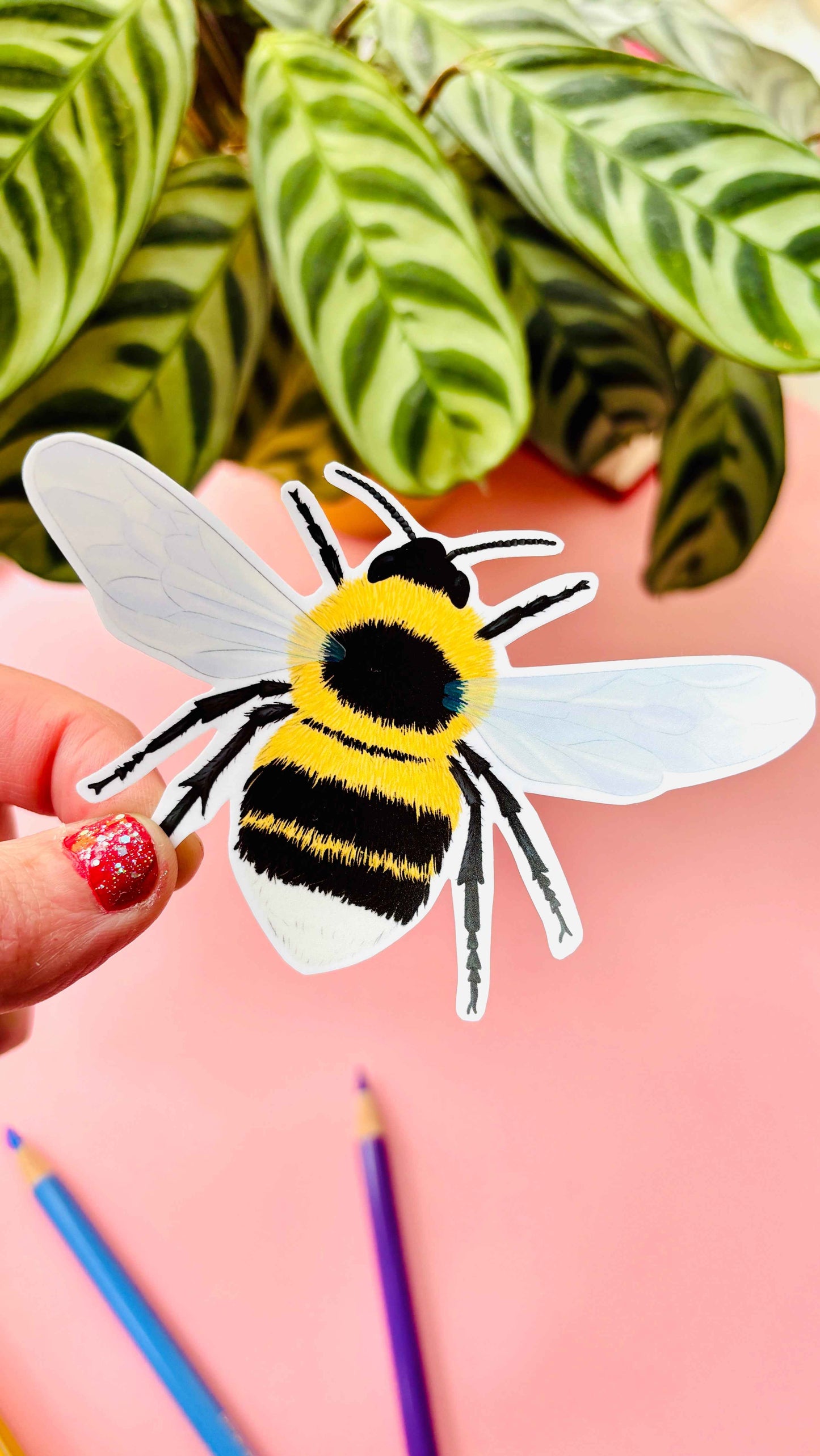 Garden Bumblebee Vinyl Sticker- Handmade Waterproof Decal
