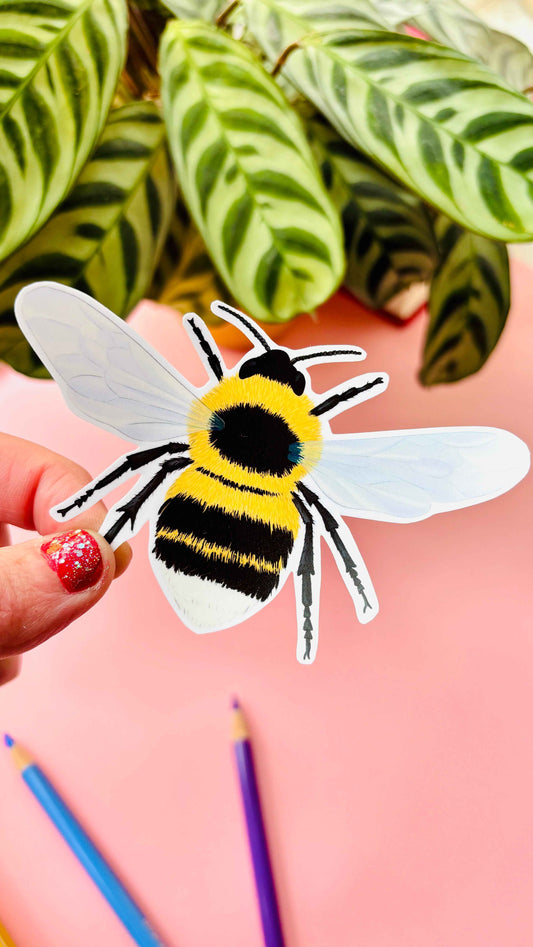 Garden Bumblebee Vinyl Sticker- Handmade Waterproof Decal