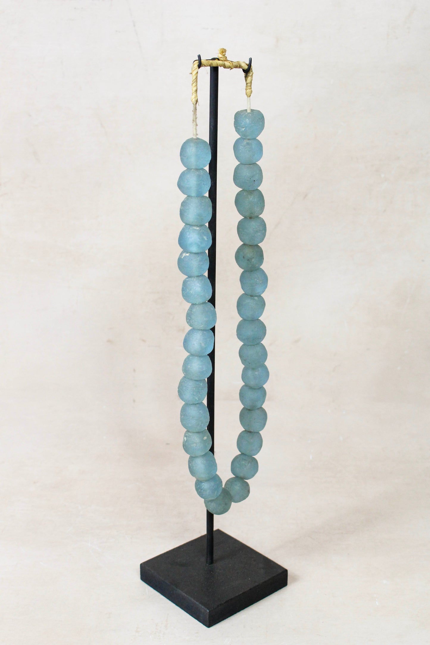 Ghana Glass Beads Necklace, Light blue - 85.1