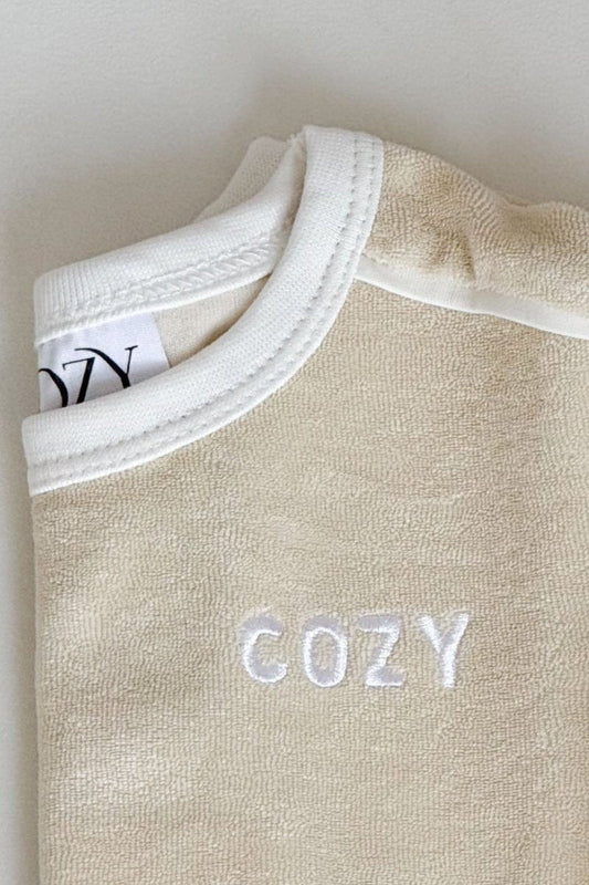 Adult COZY Terry Towel Tee - Sand