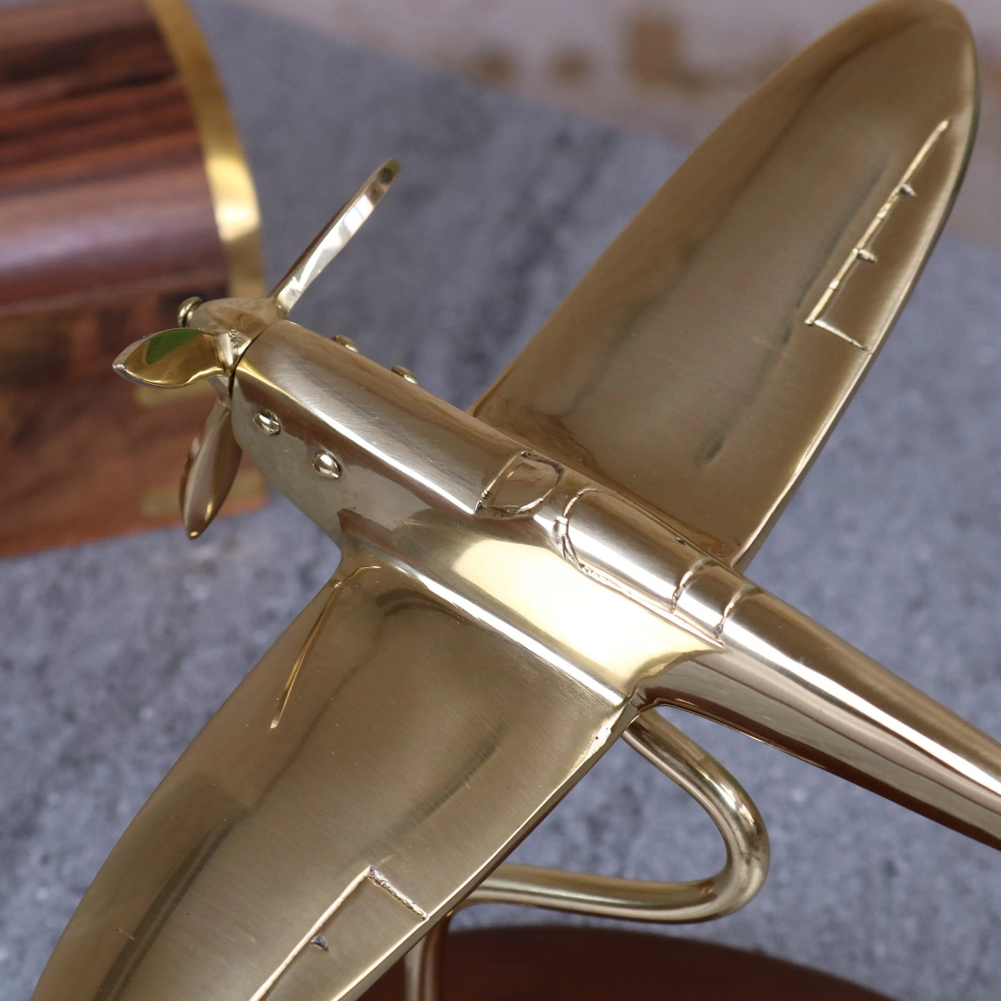 Brass Spitfire Model With Churchill Quote Plaque
