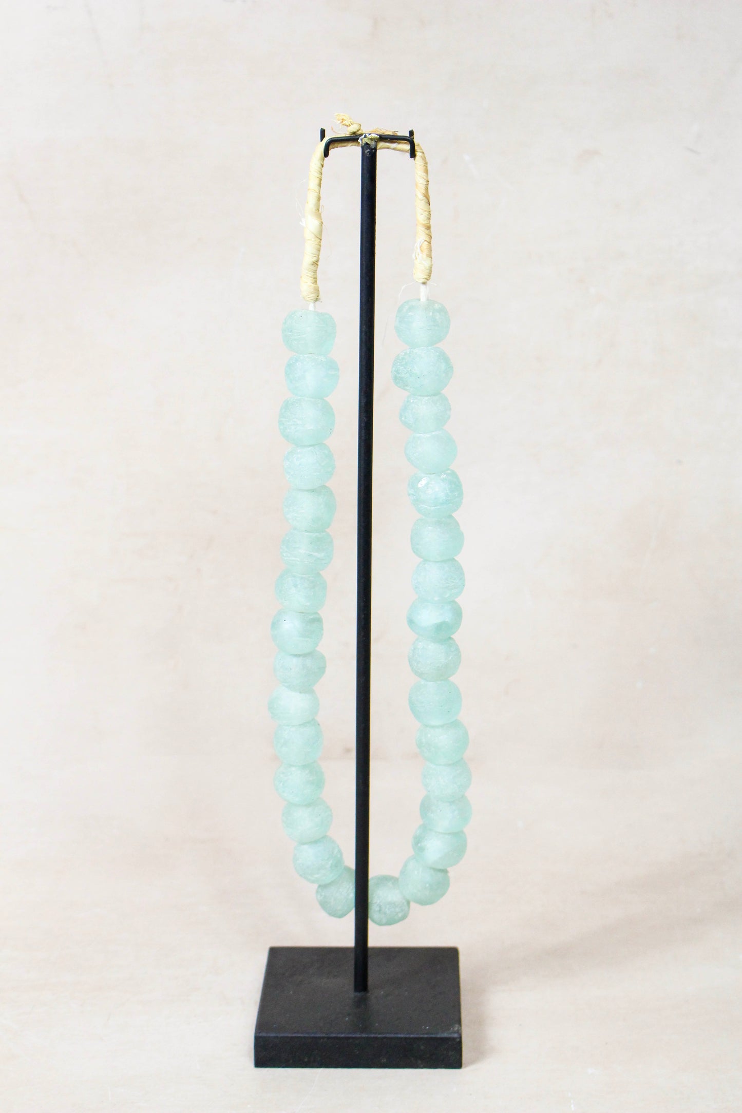 Ghana Glass Beads Necklace, Light blue - 85.10