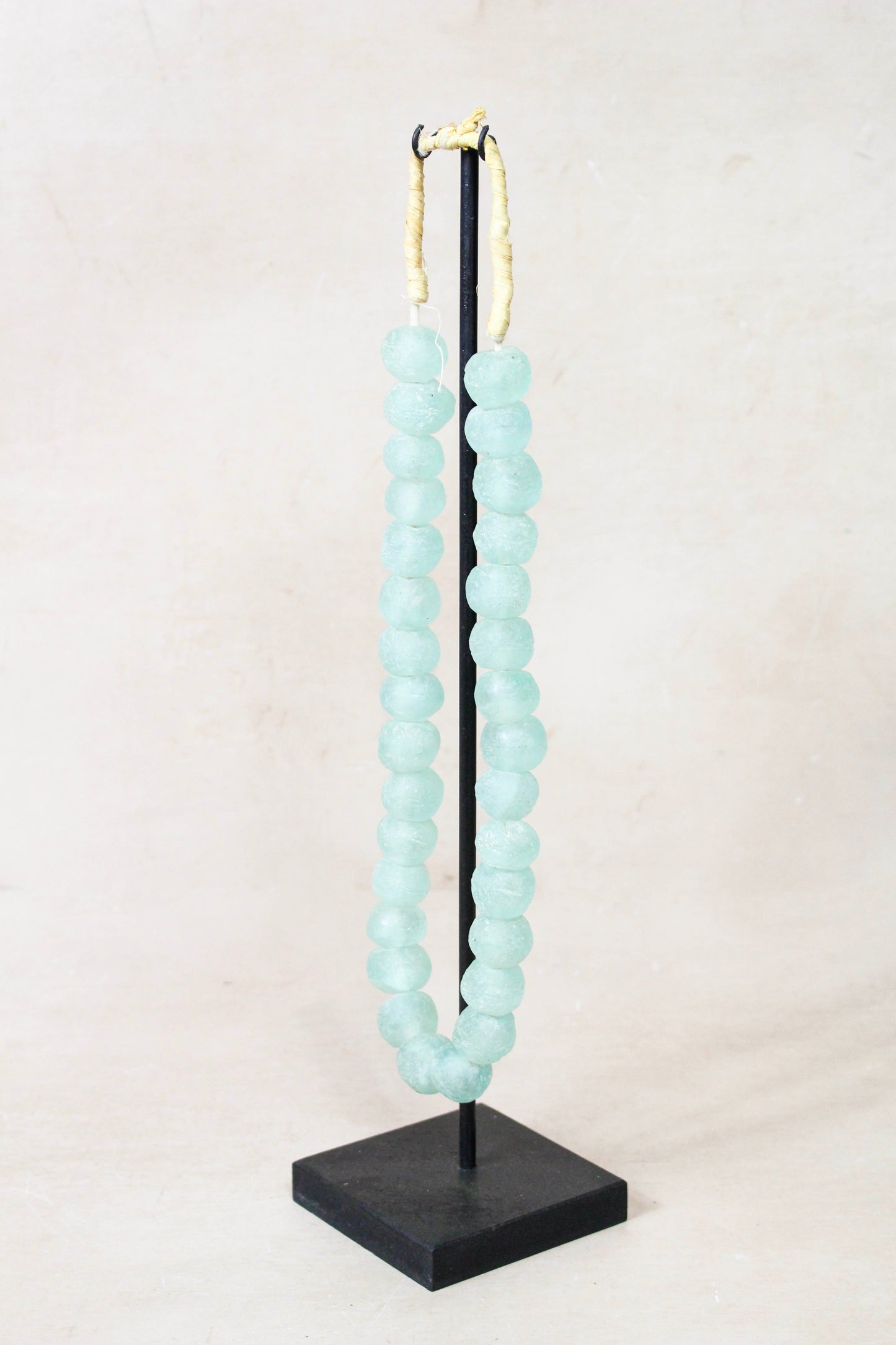 Ghana Glass Beads Necklace, Light blue - 85.10