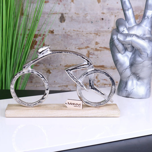 Lalpani Aluminium Cyclist Ornament 31cm