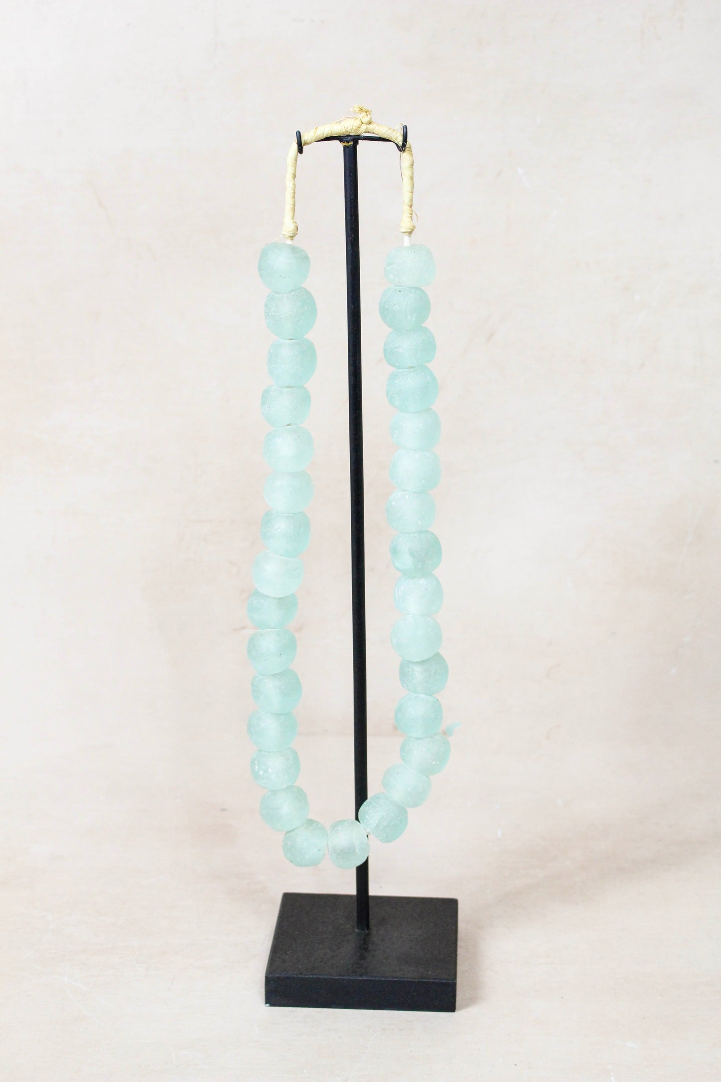 Ghana Glass Beads Necklace, Light blue - 85.11