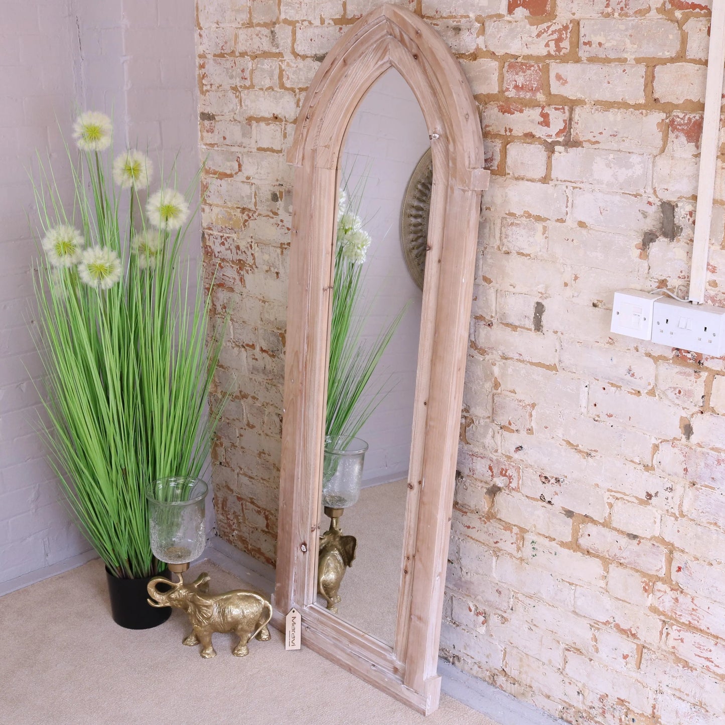 Betul Full Size Wooden Arch Mirror