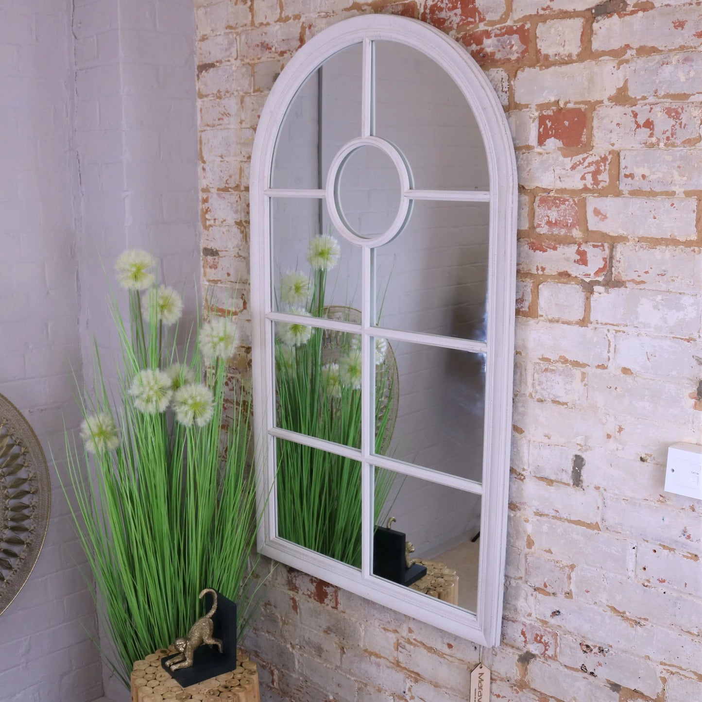 Panna Rustic Window Style Mirror White Frame