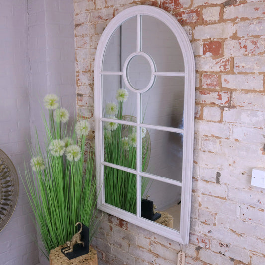 Panna Rustic Window Style Mirror White Frame