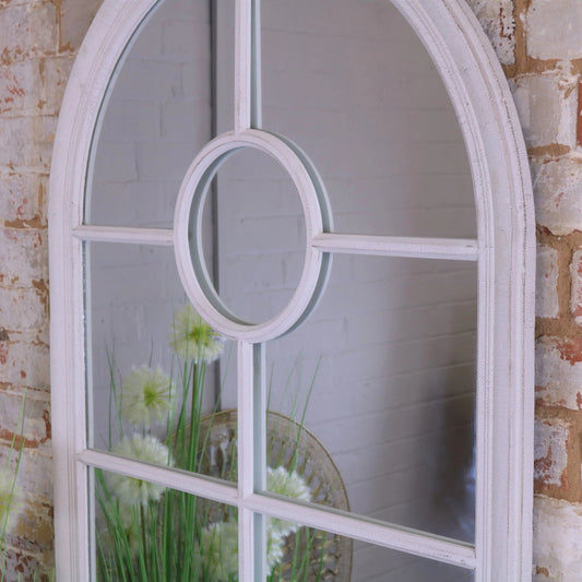 Panna Rustic Window Style Mirror White Frame