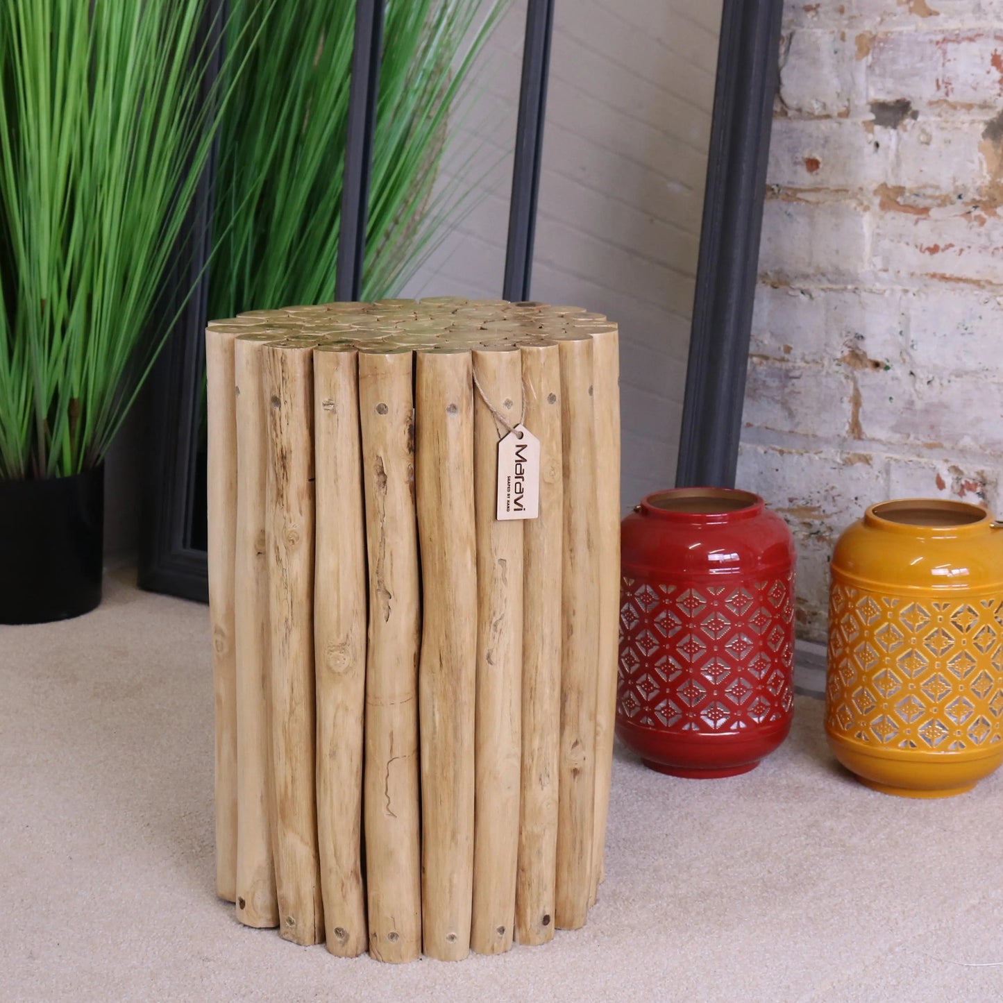 Kini Natural Log Side Table
