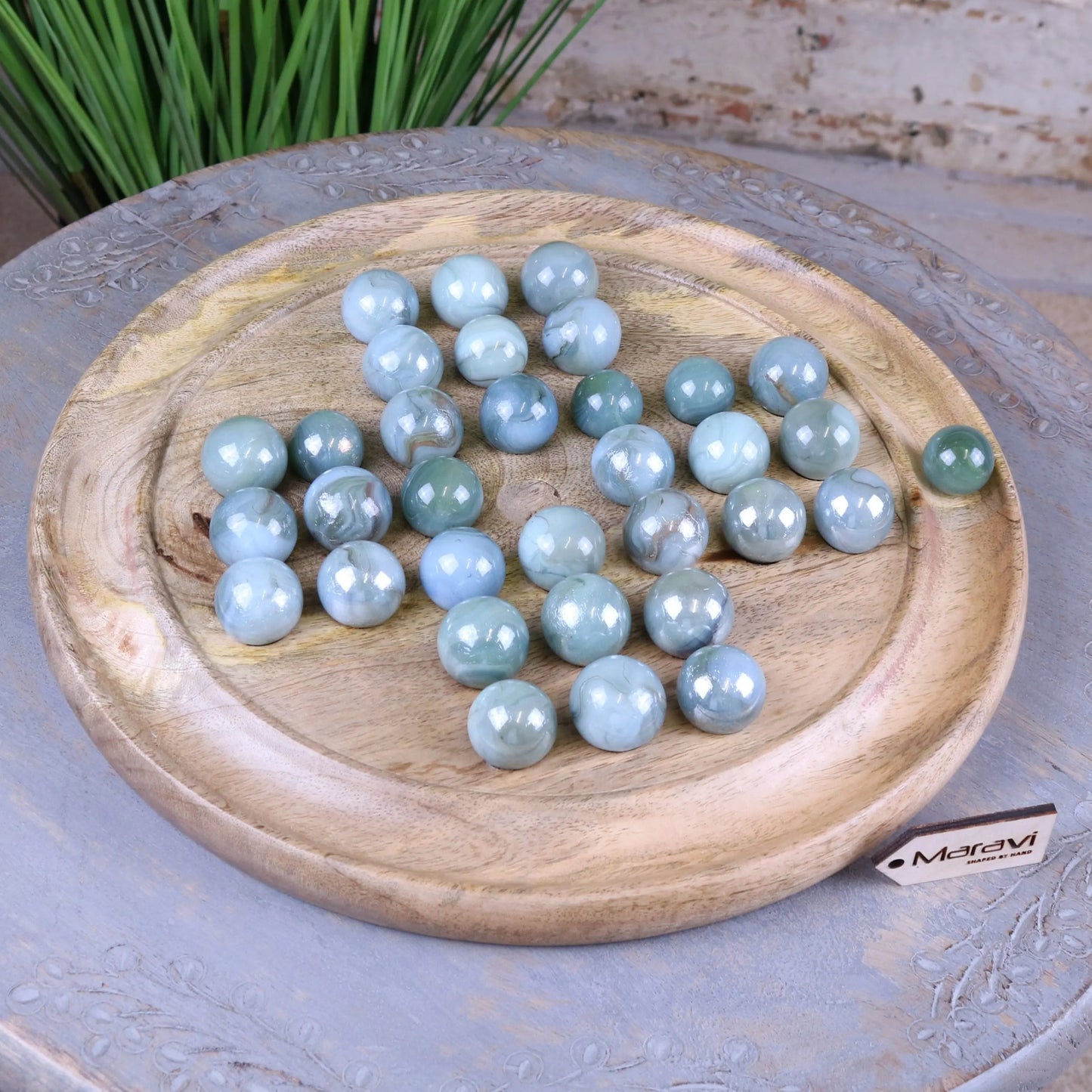 Dinod Large Wooden Solitaire Board Game Set