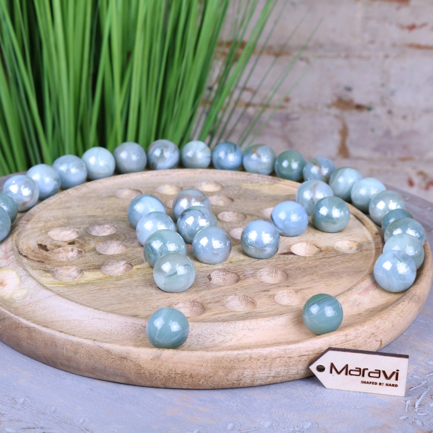 Dinod Large Wooden Solitaire Board Game Set