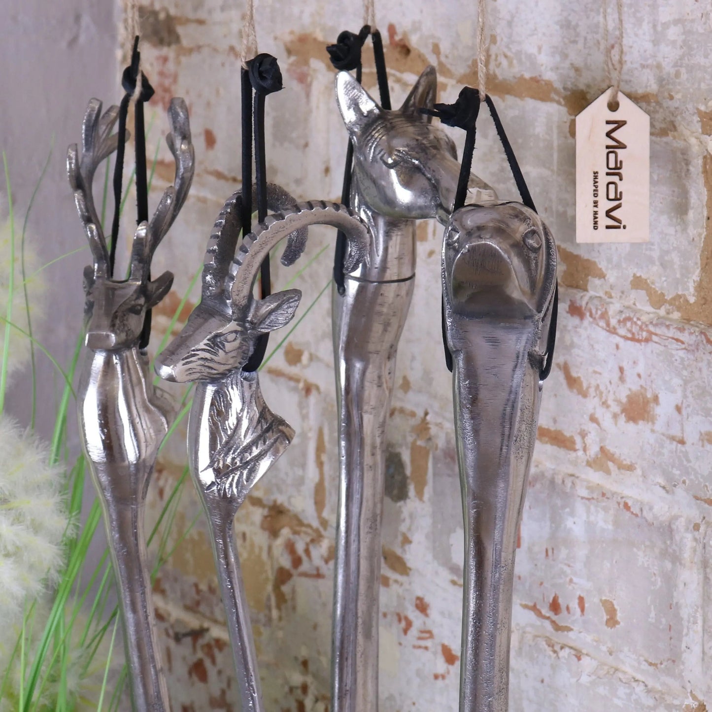 Khosa Animal Head Antique Style Metal Shoe Horn