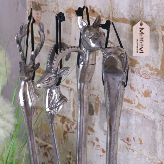 Khosa Animal Head Antique Style Metal Shoe Horn