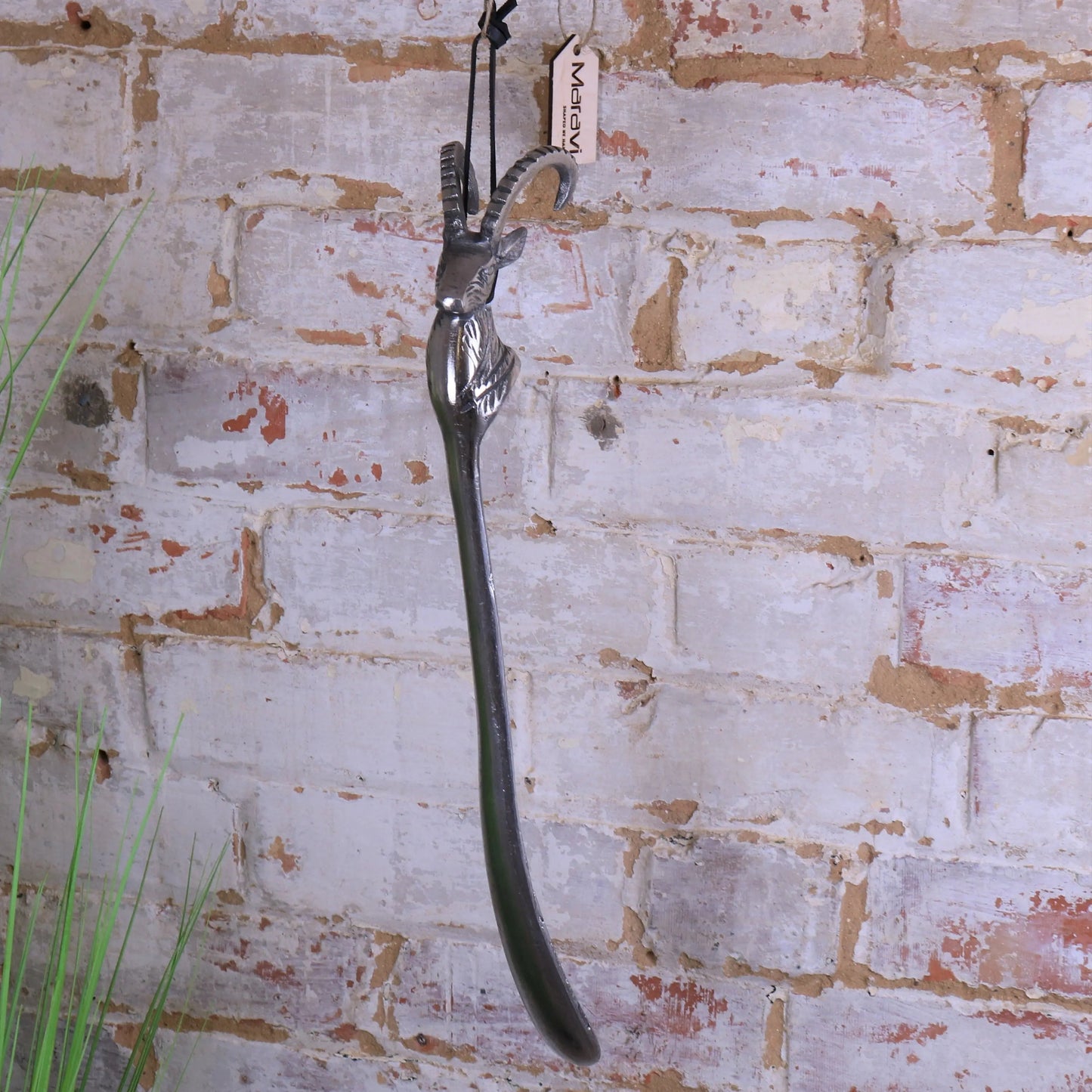 Khosa Animal Head Antique Style Metal Shoe Horn