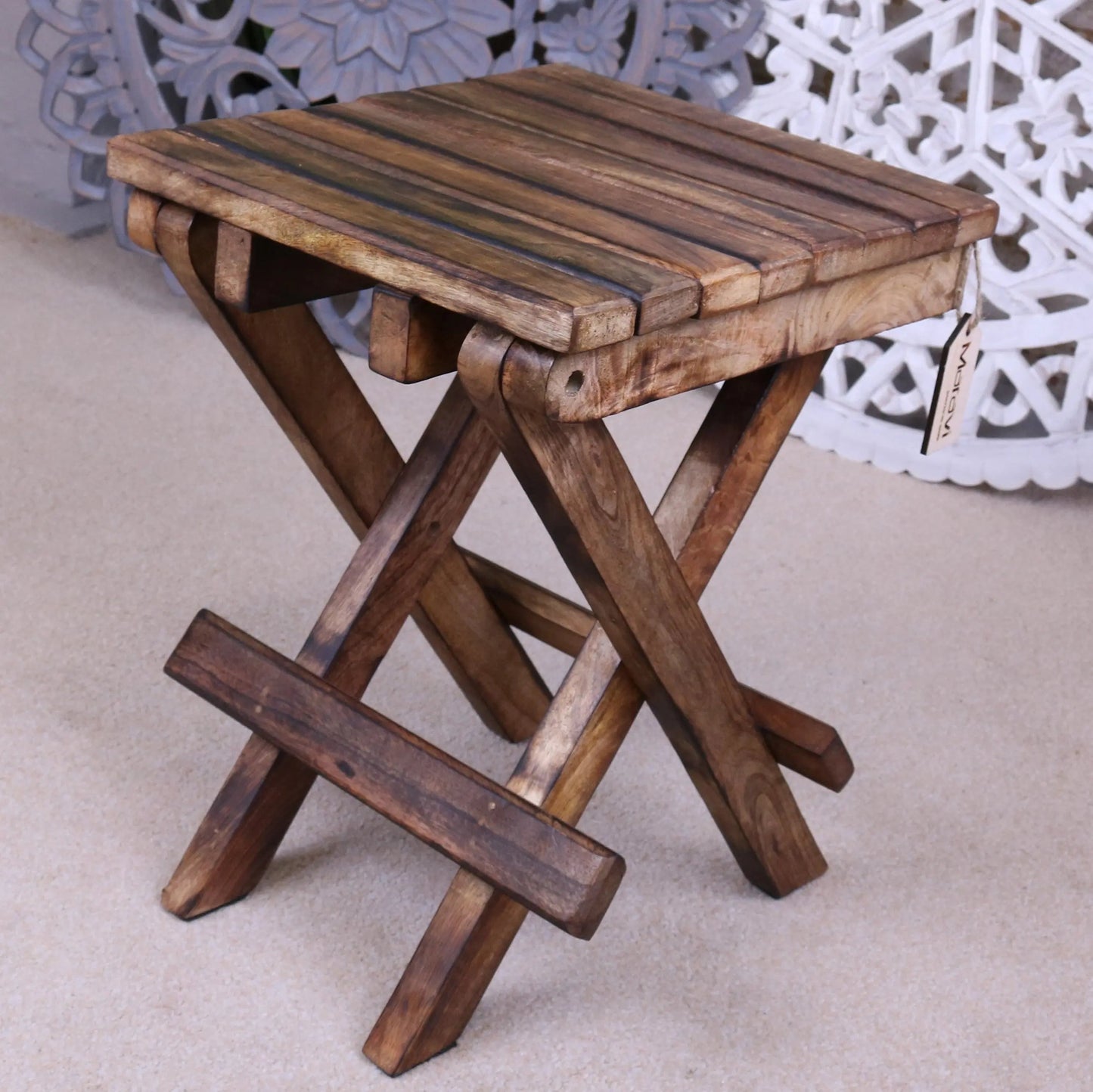 Vaitin Wooden Folding Stool