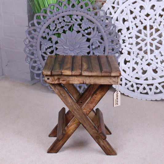 Vaitin Wooden Folding Stool
