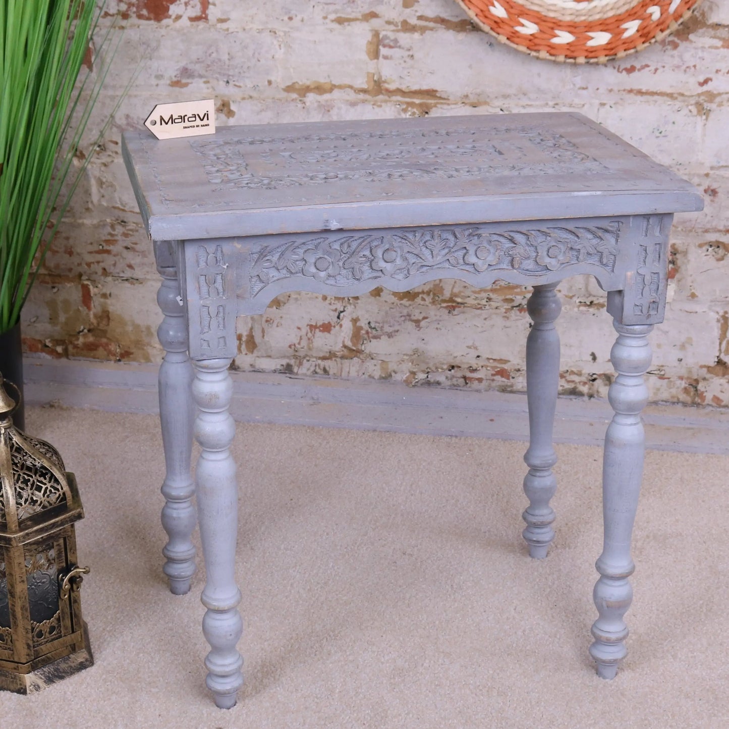 Erki Mango Wood Rectangular Side Table