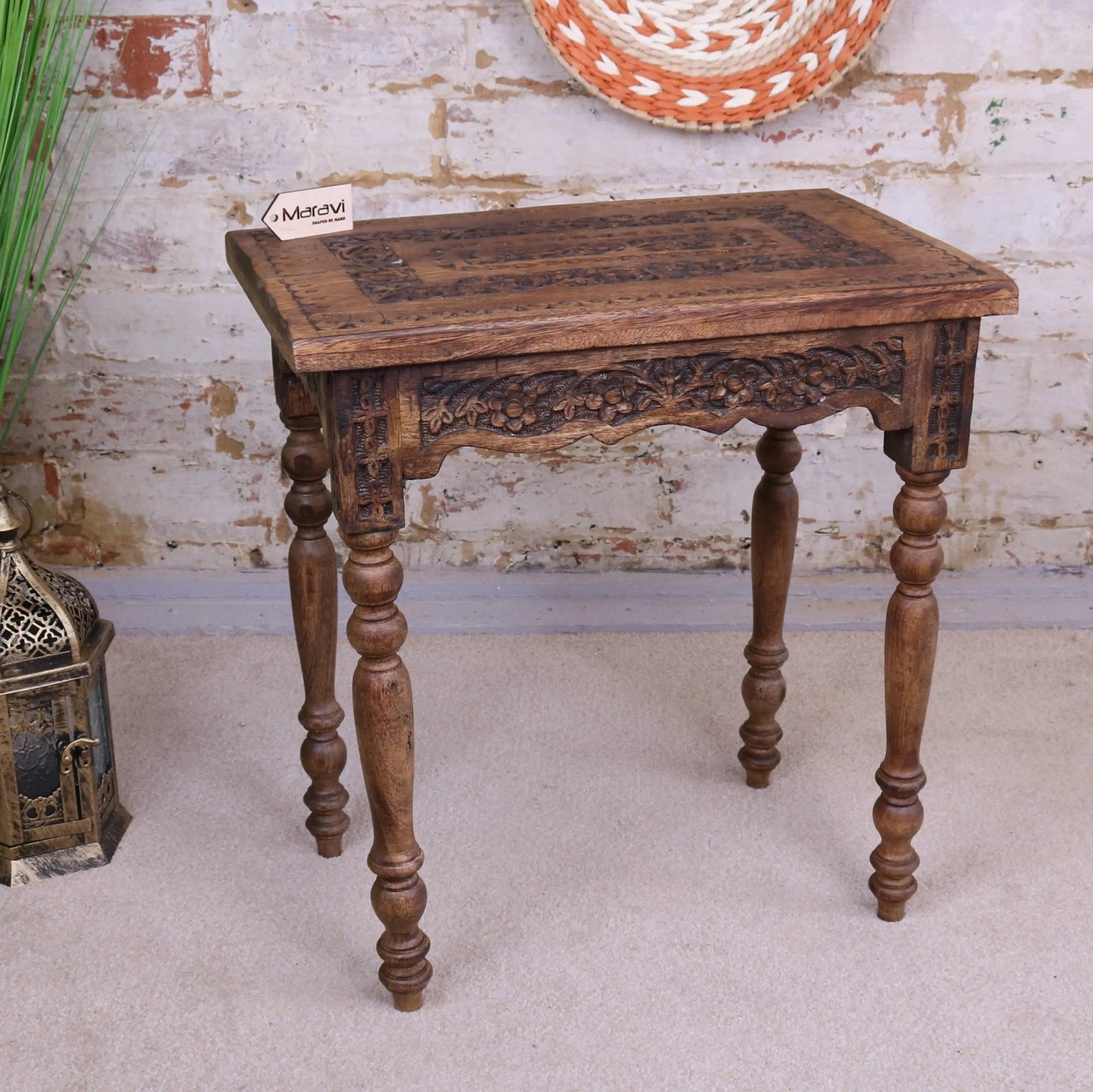 Erki Mango Wood Rectangular Side Table