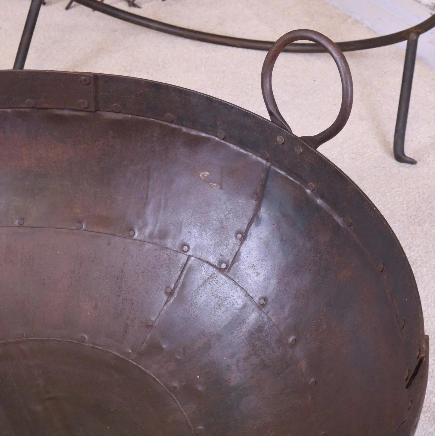 Vintage Kadai Bowl with Stand Garden Fire Pit Bowls
