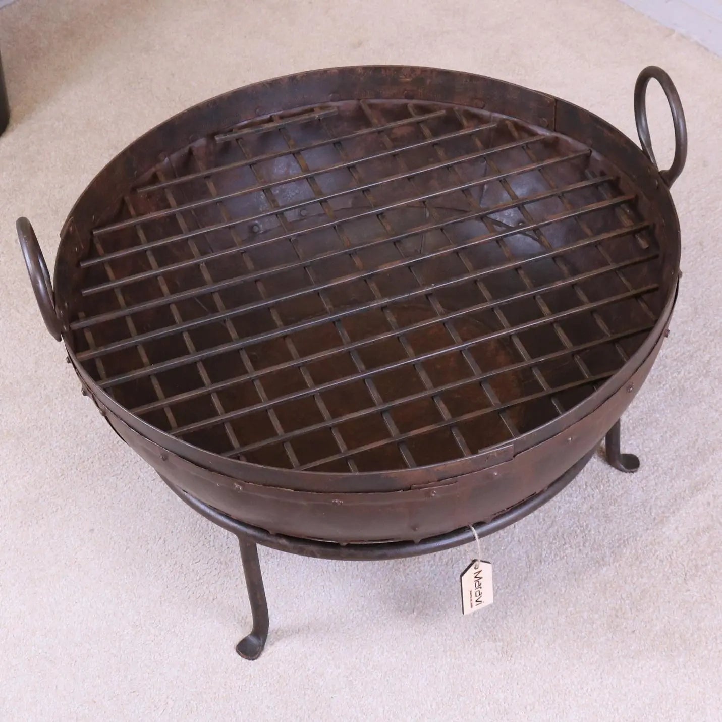 Vintage Kadai Bowl with Stand Garden Fire Pit Bowls
