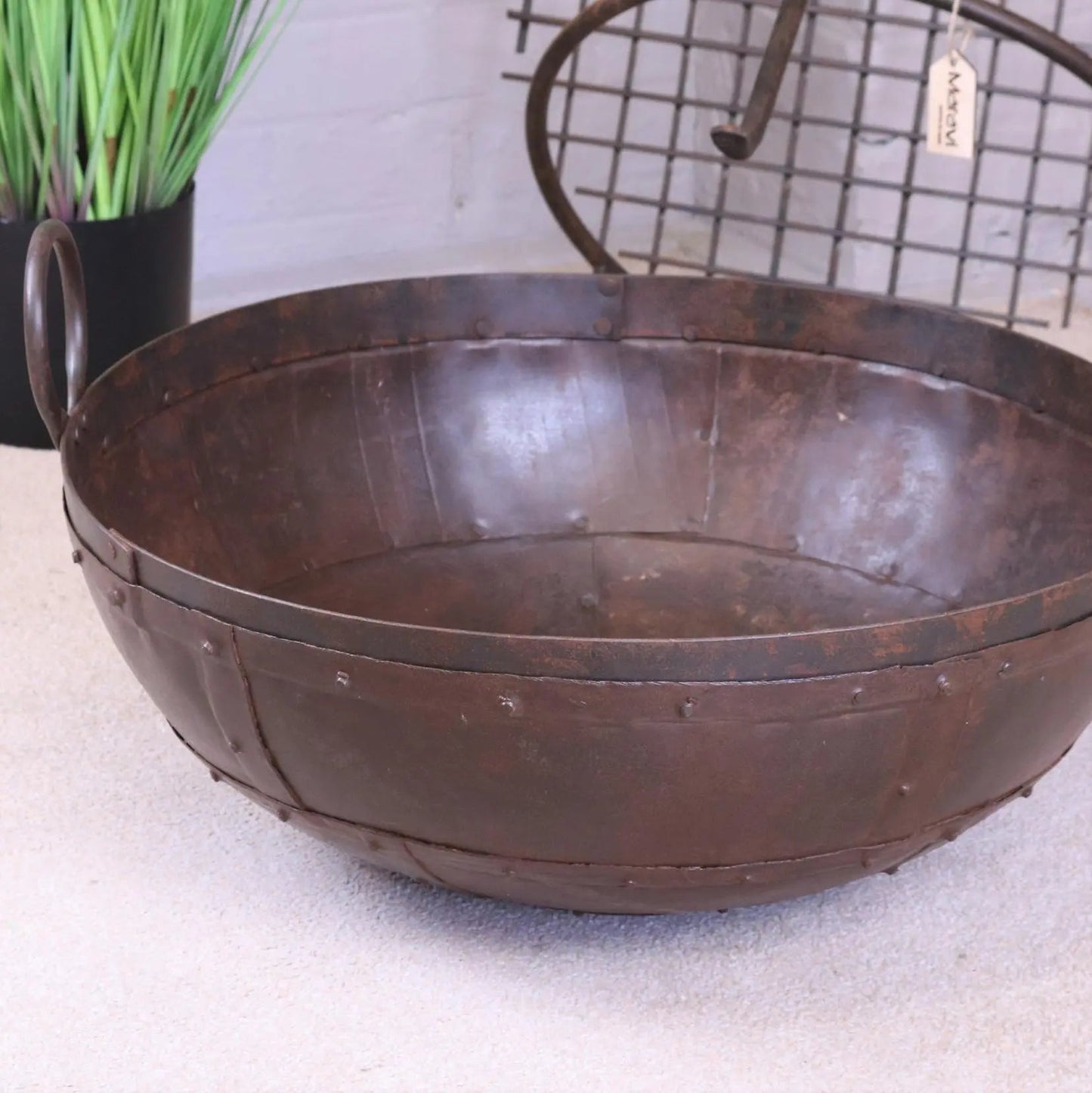 Vintage Kadai Bowl with Stand Garden Fire Pit Bowls