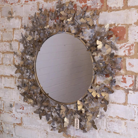 Eklora Gold Surround Butterfly Wall Mirror 82cm
