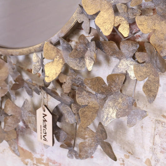 Eklora Gold Surround Butterfly Wall Mirror 82cm