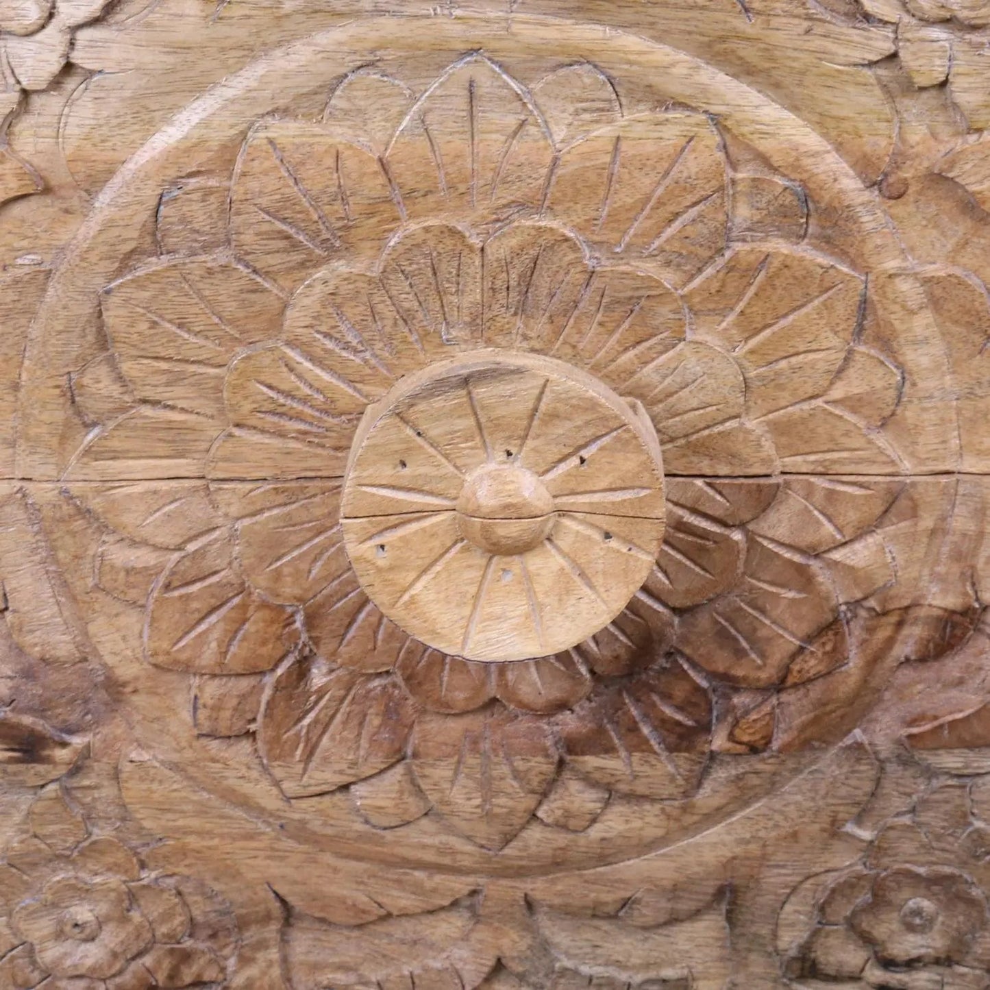 Ladha Mango Wood Carved Bedside Table Cabinet