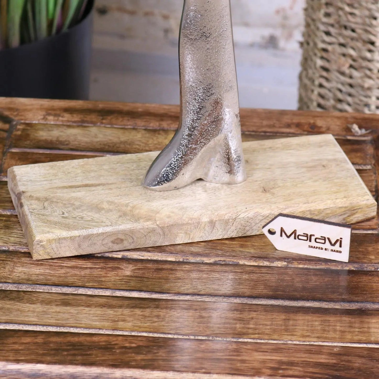 Lolam Tree Sculpture Ornament on Wooden Base 42cm