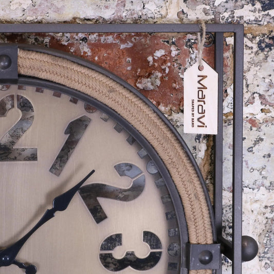 Square Frame Industrial Wall Clock