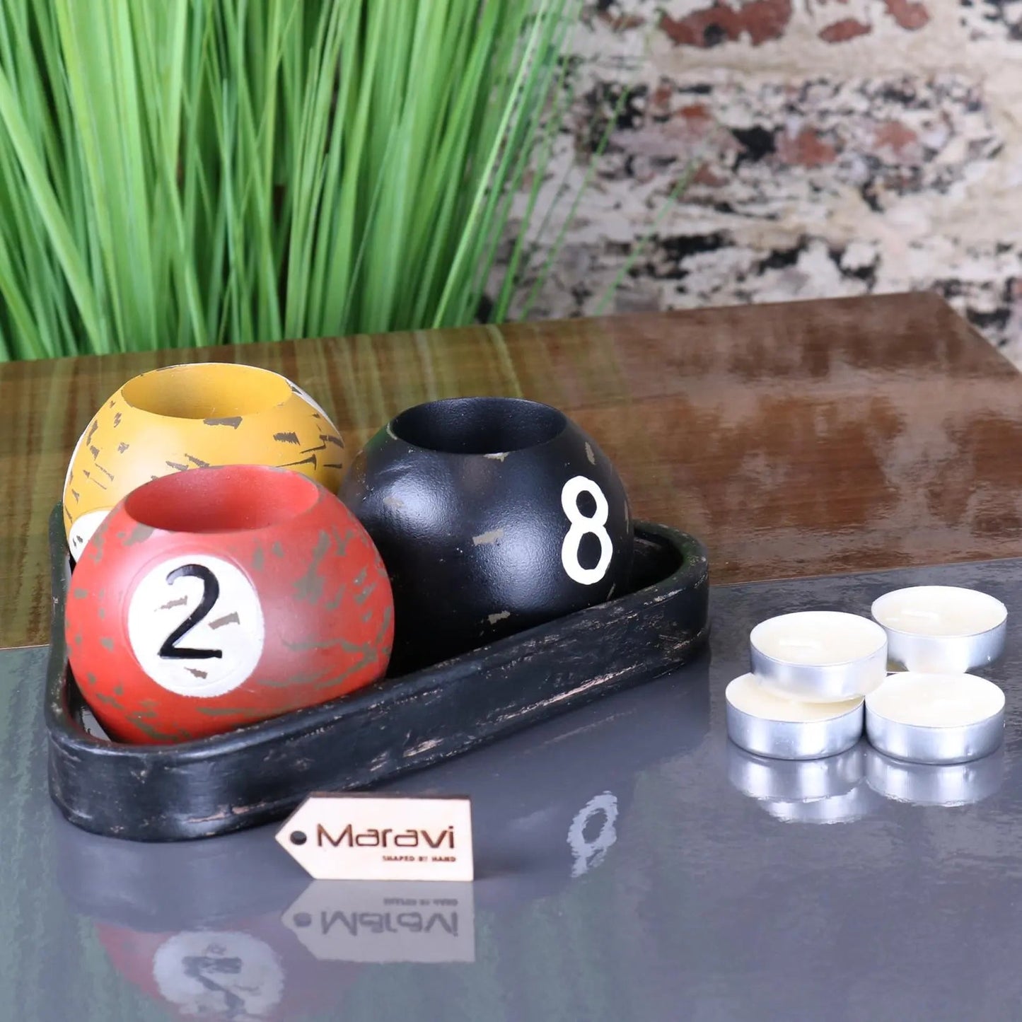 Ingali Pool 8 Ball Candle Holders