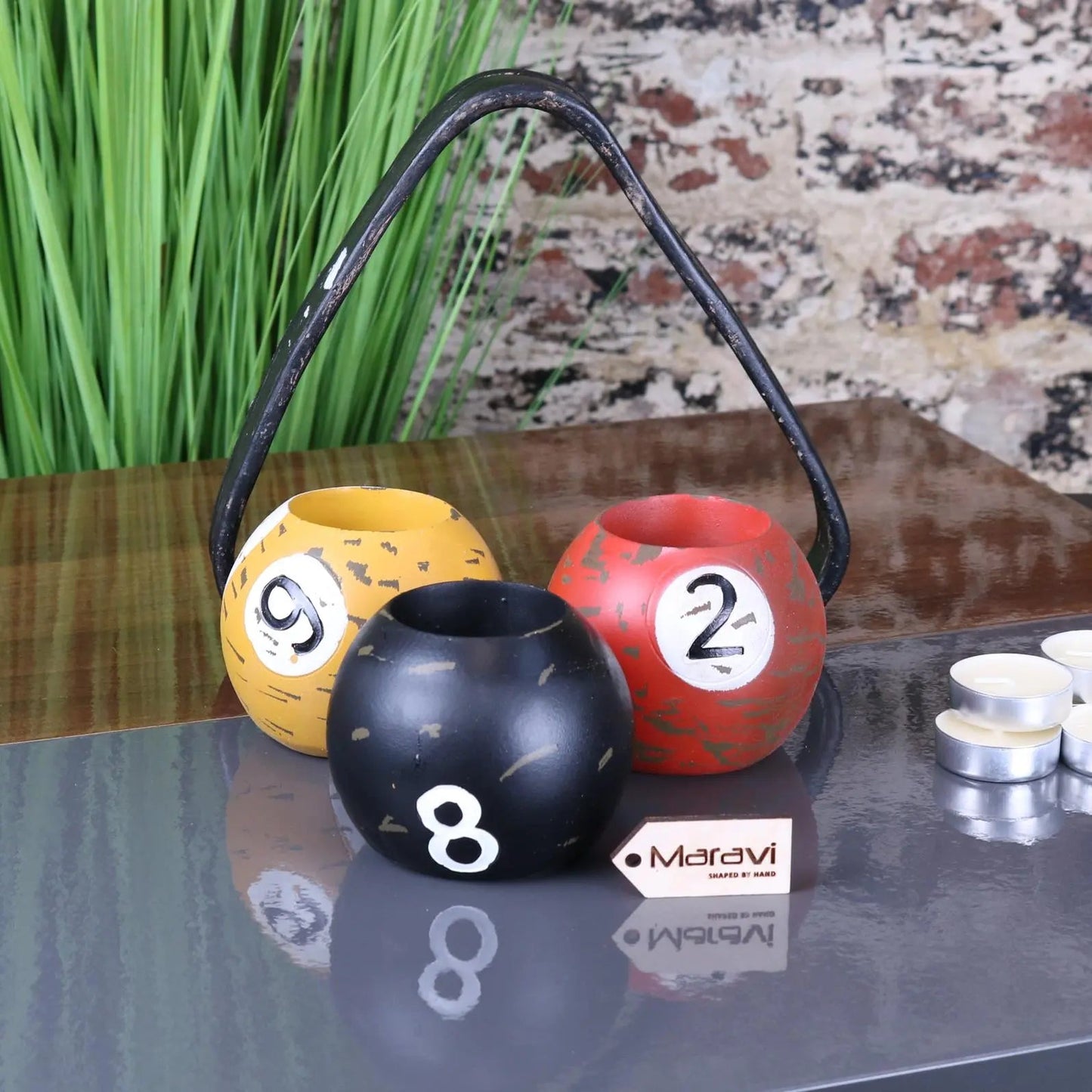 Ingali Pool 8 Ball Candle Holders