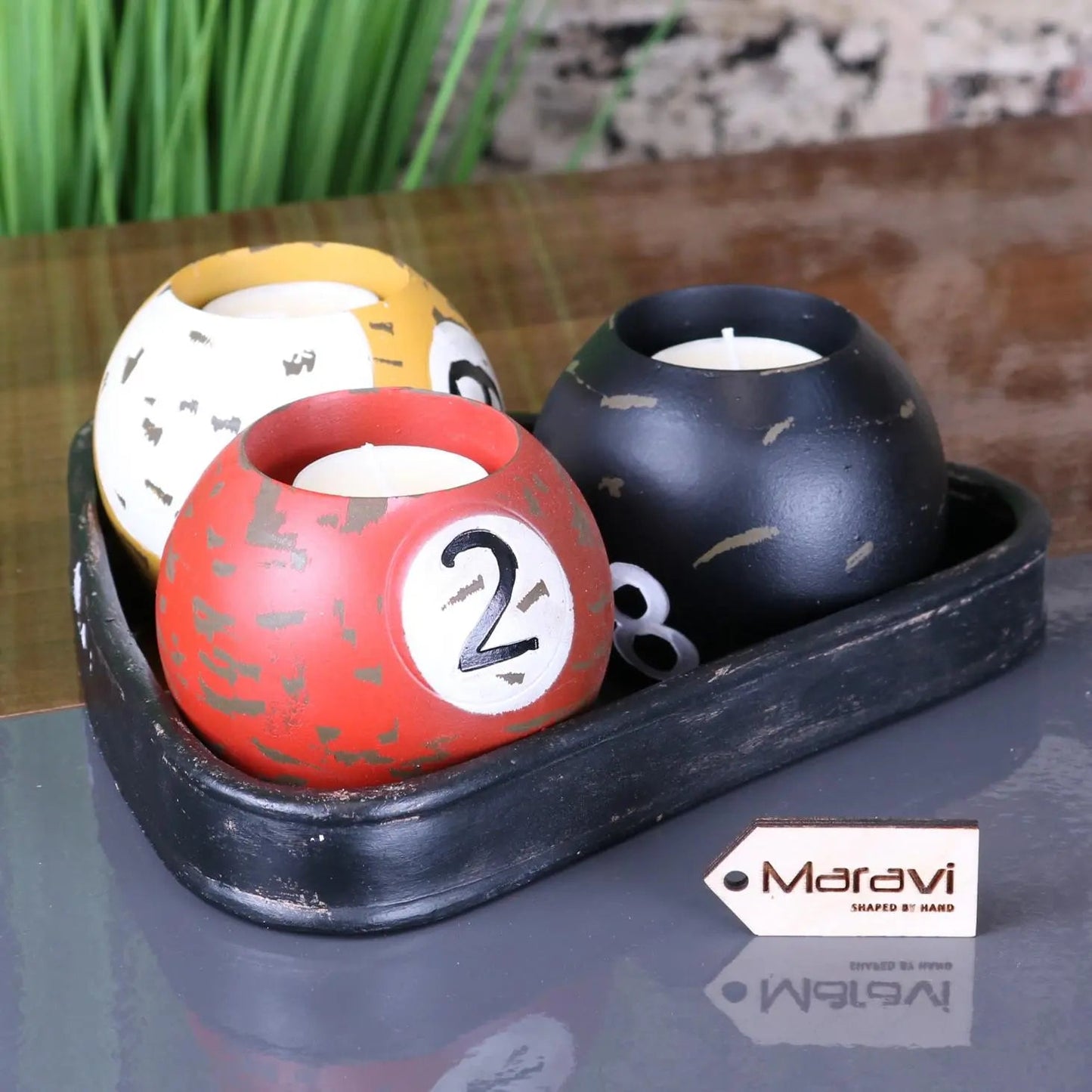 Ingali Pool 8 Ball Candle Holders