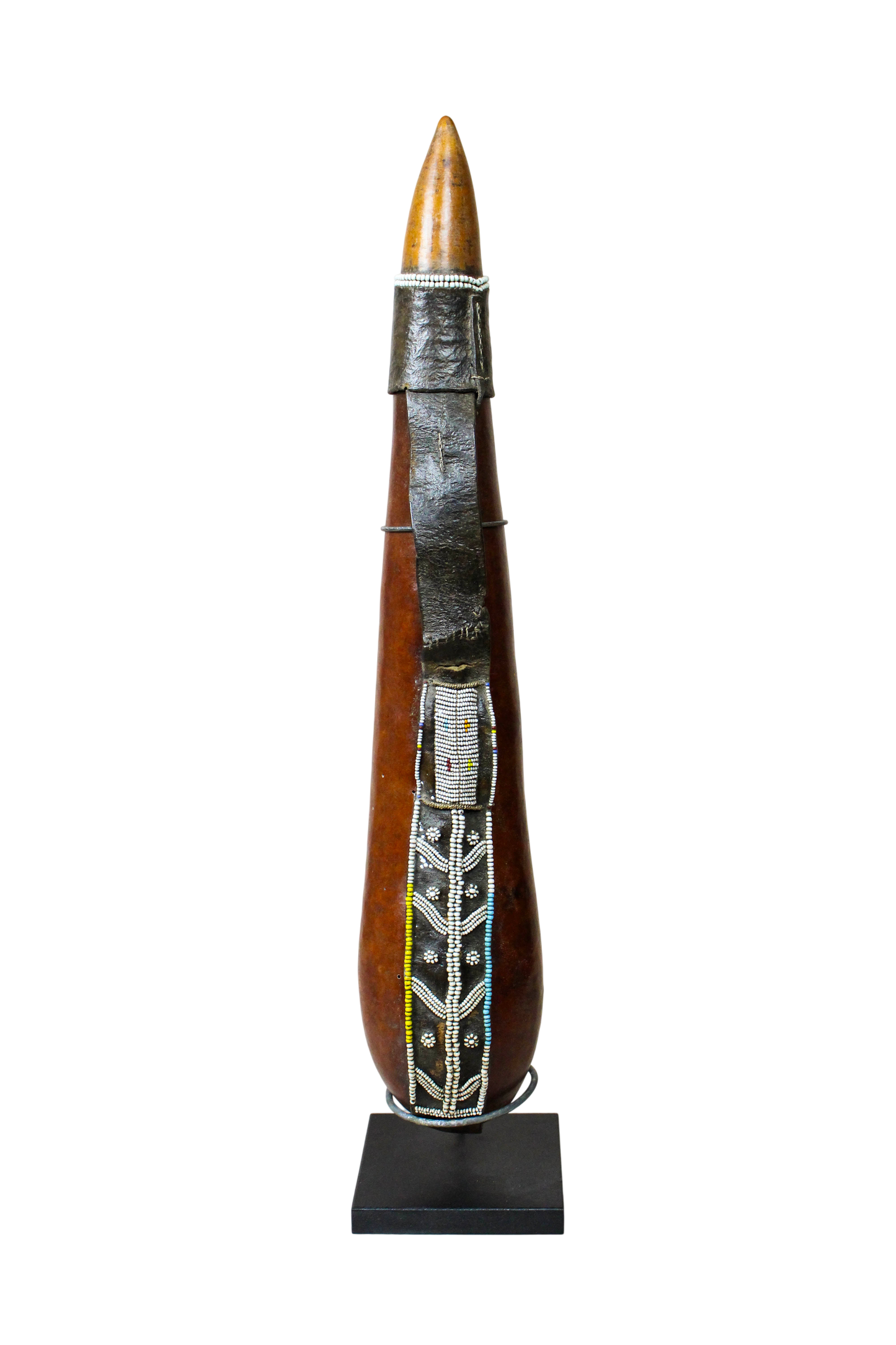 Vintage Beaded Maasai Calabash - Kenya - 52.7