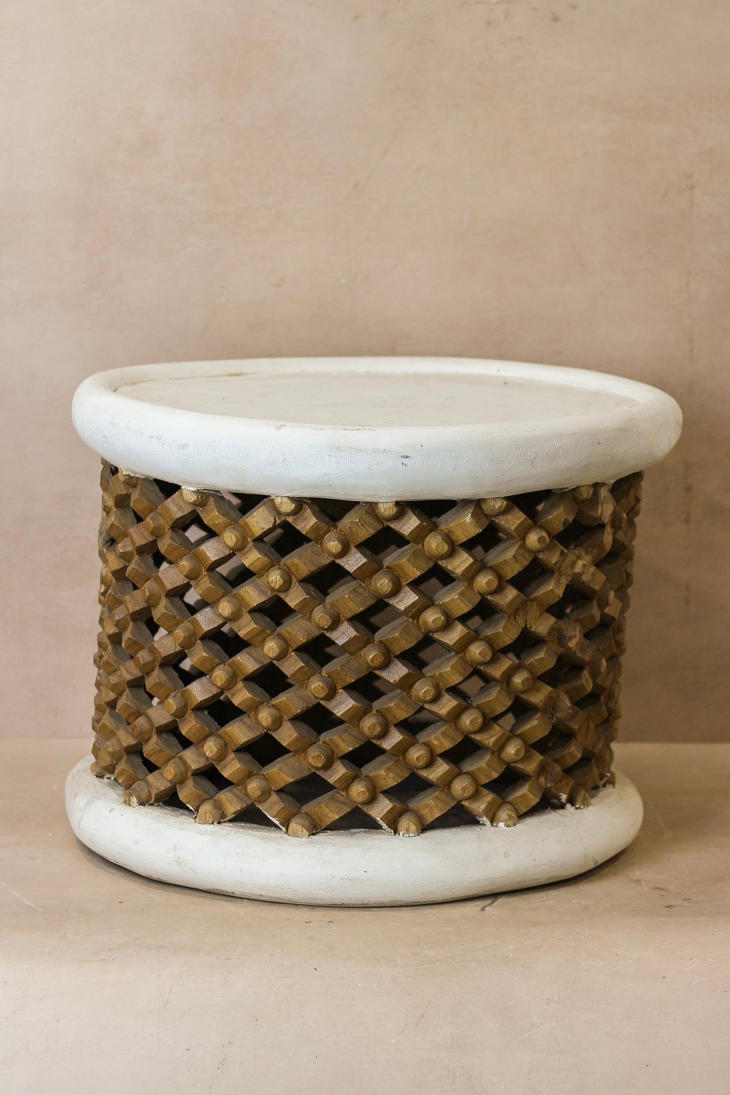 Bamileke Table - White/Natural