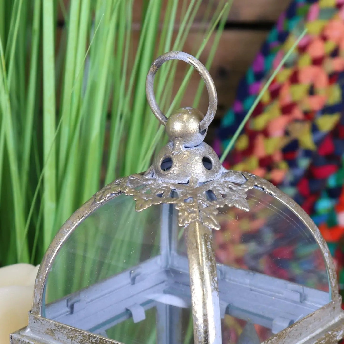 Patera Antique Style Square Lantern Star Design