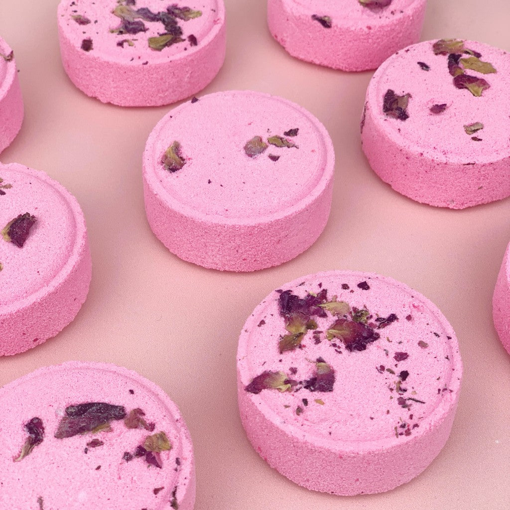 Self-love Aromatherapy Shower Steamer Sample - Rose Geranium, Black Pepper, Bergamot, Grapefruit and Rose Petals