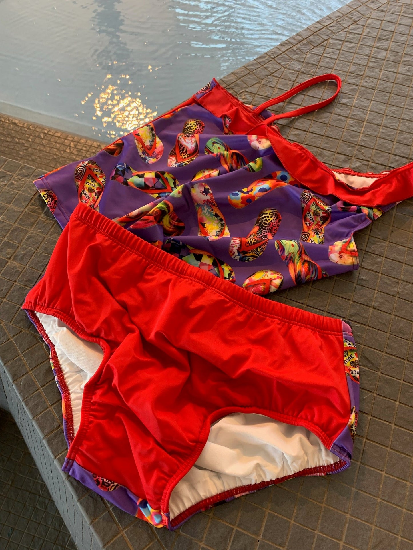 Girl's Flipflop Tankini w/briefs swimsuit *